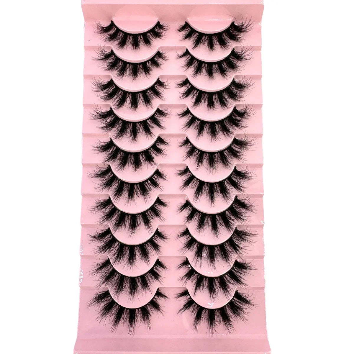 10Pairs Fluffy Artificial Mink Eyelashes Slim Thick Curling 3D Manga Lashes - Durable False Eyelashes for Eye Makeup