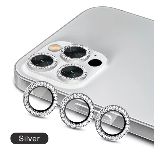 1Set Camera Lens Protector Silver Aluminum AR HD 9H Tempered Glass Metal Ring Case Friendly for iPhone 17 16 15 14 13 11 Pro Max