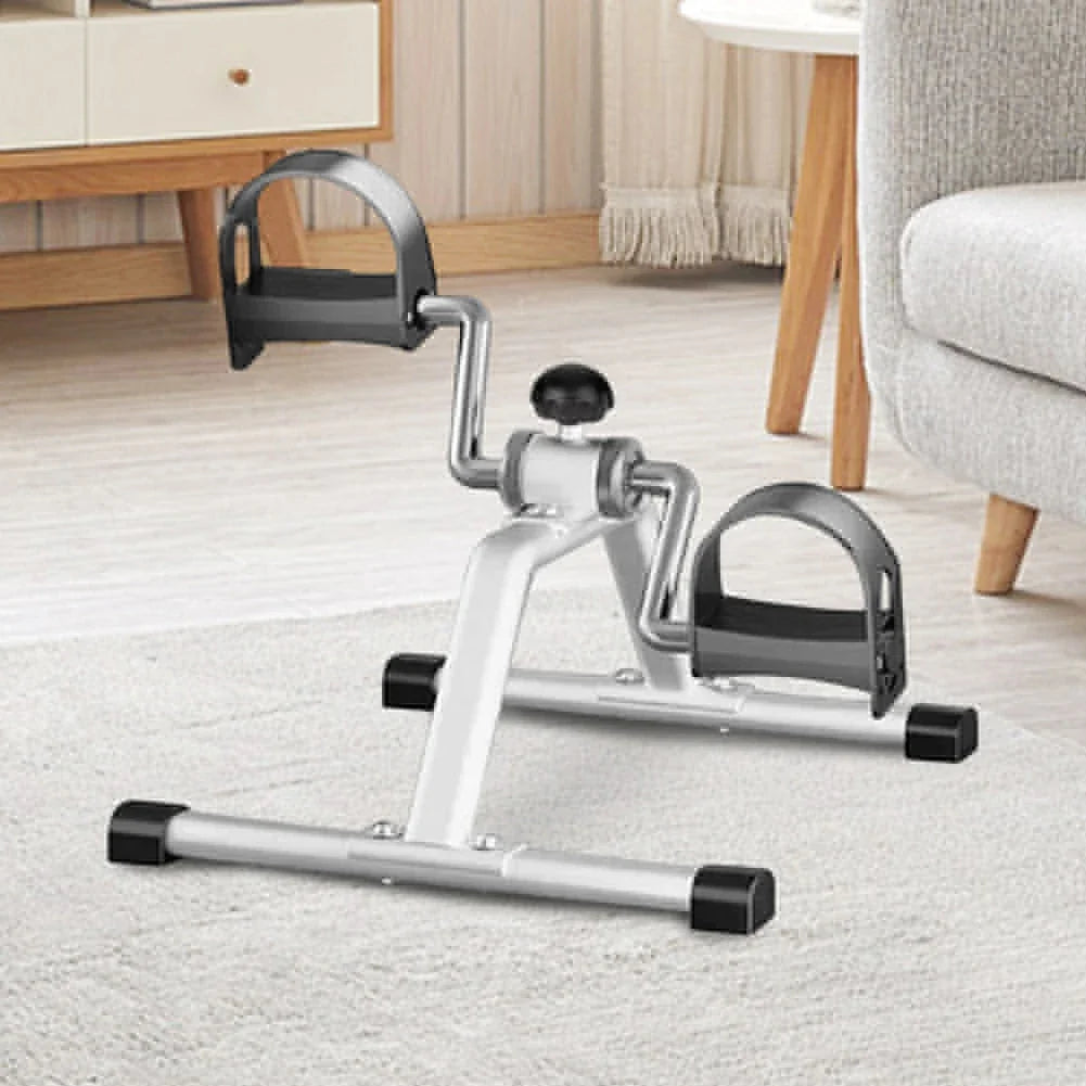 Mini Foldable Foot Pedal Exerciser with Adjustable Resistance Under Desk Bike Stationary Exercise Bike for Home Exercise
