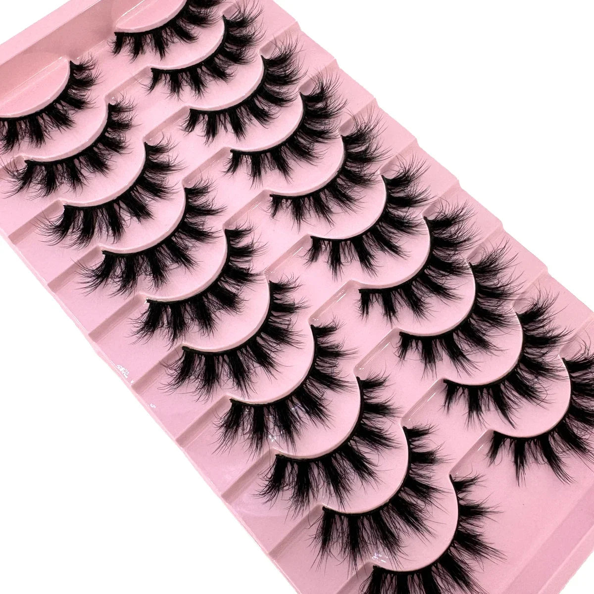 10Pairs Fluffy Artificial Mink Eyelashes Slim Thick Curling 3D Manga Lashes - Durable False Eyelashes for Eye Makeup