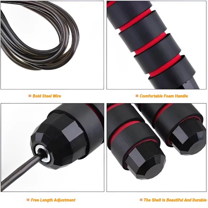 Jump Rope Steel Wire Skipping Exercise Adjustable Jumping Fitness Workout Training Home Sport Equipment Tangle-Free 2026