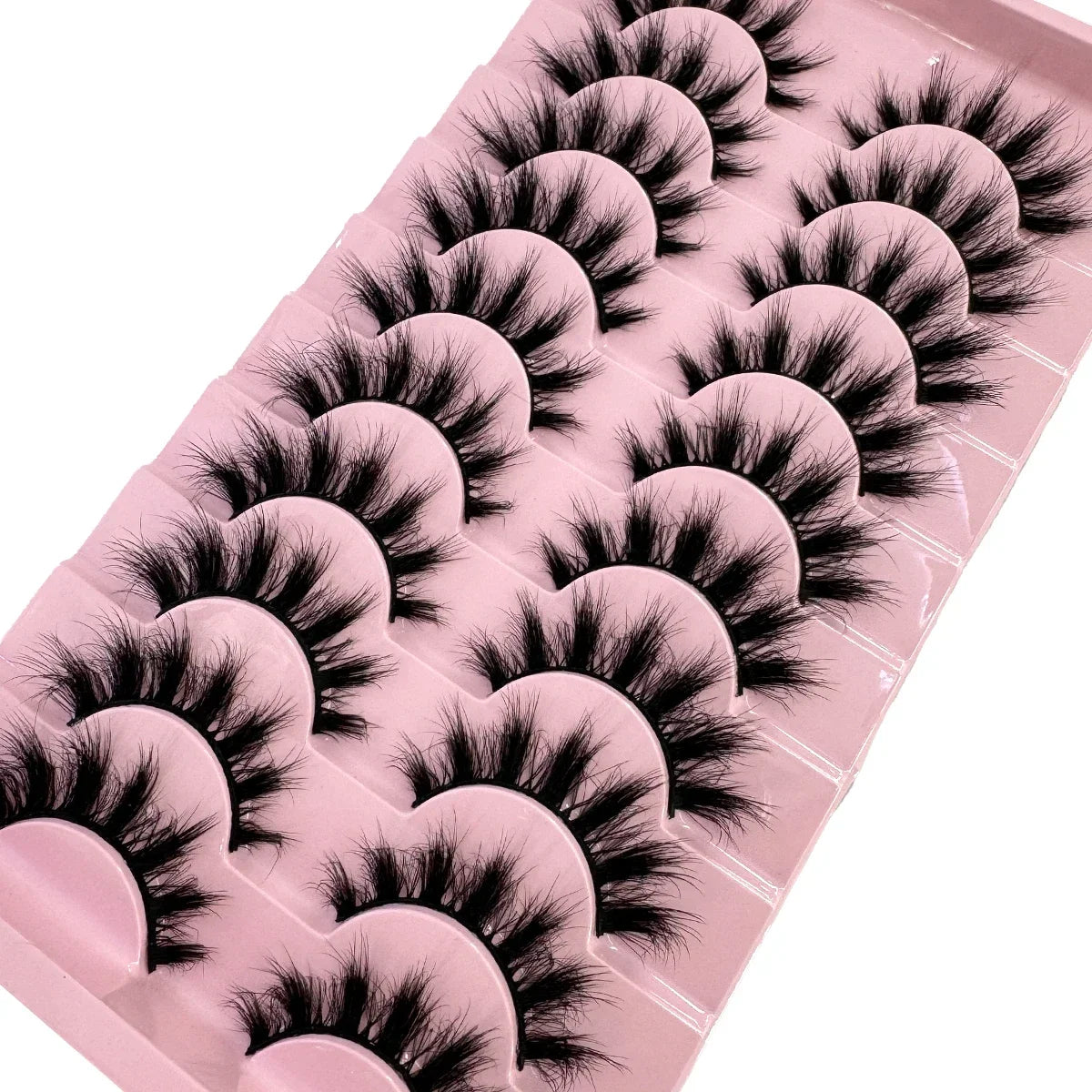 10Pairs Fluffy Artificial Mink Eyelashes Slim Thick Curling 3D Manga Lashes - Durable False Eyelashes for Eye Makeup