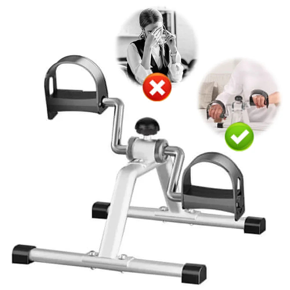 Mini Foldable Foot Pedal Exerciser with Adjustable Resistance Under Desk Bike Stationary Exercise Bike for Home Exercise
