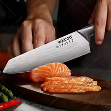 WXCOO Japanese Kitchen Chef Knife Set Stainless Steel Meat Slicing Fish Fruit Cleaver Knives Magnetic Knife Block Holder