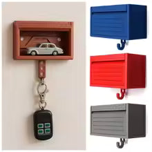 Creative Car Garage Key Holder Multifunctional with Opening Door Car Key Hook Rack Funny Space-saving Wall Mount Key Rack