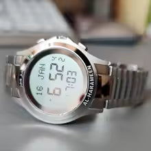 Islamic Muslim Prayer Watch for Man with Azan Alarm and Qibla Direction Wrist Clock Watchcase Al harameen Watch