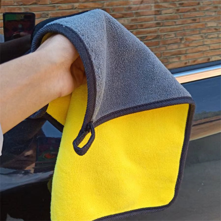 Microfiber Cleaning Towel Thicken Soft Drying Cloth Car Body Washing Towels Double Layer Clean Rags Car Accessories