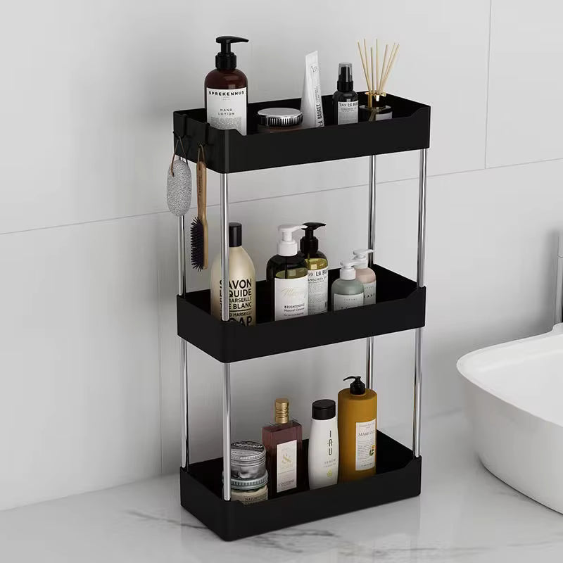 Layer Rolling Bathroom Storage Cart With Wheels Multi-purpose Organizer for Bathroom Kitchen Office Utility
