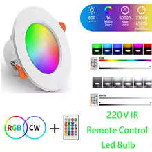 Smart Ceiling Lamp Indoor Round Recessed Spot LED APP Control 10W 15W RGBCW Color Changing Dimmable Ceiling Light