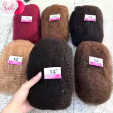 Pack 10-18In 4C Afro Kinky Human Hair Bulk 100% Human Hair Soft Afro Kinky Bulk Human Hair for Locs Extensions/Twists/Braids