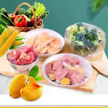 Food-Grade Disposable Plastic Wrap Stretch Film For Food Storage Universal Fresh-Keeping Bag For Plates Fruits