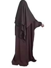 Eid Abaya Dress for Woman 2 Piece Set +Long Khimar Niqab Ramadan Women Prayer Party Arabic Robe Caftan Vestido Kaftan