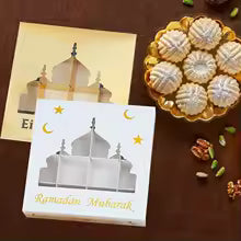 Eid Mubarak Gift Box Cake Candy Box Ramadan Decoration 2025 for Home Islamic Muslim Party Supplies Eid Al-fitr Ramadan Kareem