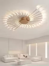 Modern Living Room LED Ceiling Lamps Nordic Bedroom LED Ceiling Lights Minimalism Gold Black Spiral Art Chandelier Light Fixture