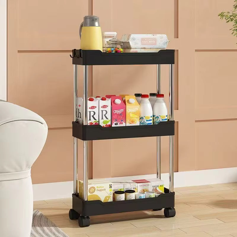 Layer Rolling Bathroom Storage Cart With Wheels Multi-purpose Organizer for Bathroom Kitchen Office Utility