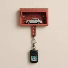 Creative Car Garage Key Holder Multifunctional with Opening Door Car Key Hook Rack Funny Space-saving Wall Mount Key Rack