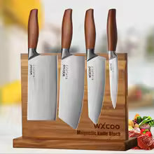 WXCOO Japanese Kitchen Chef Knife Set Stainless Steel Meat Slicing Fish Fruit Cleaver Knives Magnetic Knife Block Holder