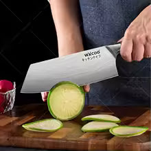 WXCOO Japanese Kitchen Chef Knife Set Stainless Steel Meat Slicing Fish Fruit Cleaver Knives Magnetic Knife Block Holder