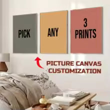 3pcs Custom printing canvas from your photos, wedding, birthday posters, wall art decorate, pet home décor, commemorative gifts