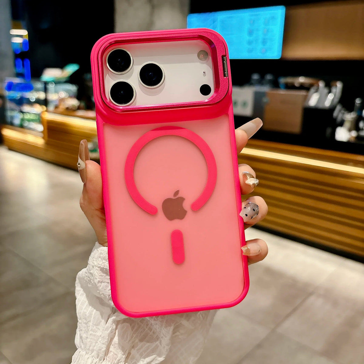 New Matte Translucent Magnetic Case For iPhone 17 16 15 14 13 12 18 Pro Max Air Metal Bracket For Magsafe Wireless Charge Cover